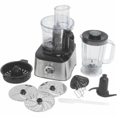 Image de Kenwood Multipro Compact FDM301, Food Processor et Mixeur avec 8 Accessoires, Lames en Acier Inoxydable, Puissance 800 W, Capacité 2.1 Litres, 2 Vitesses, Noir/Argent