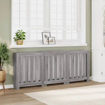 Afbeelding van Radiatorombouw 205x21,5x83,5 cm bewerkt hout grijs sonoma eiken