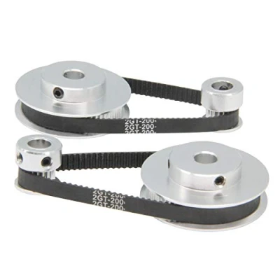 Afbeelding van Zeberoxyz 2 stuks GT2 synchrone wielen, 20 en 60 tanden, 8 mm boring, aluminium tandriemschijf met riemen van 200 lengte 6 breedte (20 60T 8B 6)