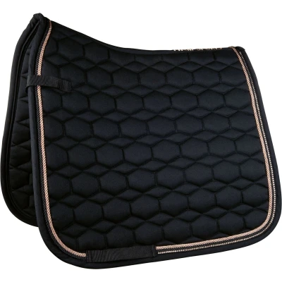 Image de HKM Tapis de Selle Rosegold Glamour Dressage Noir/Or rose Poney