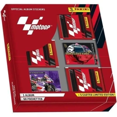 Image de Coffret collector (1 album + 50 pochettes 5 cartes EL) MOTO GP 2023 Stickers