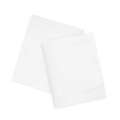 Image de Lot de 2 draps housses 100% coton ajustables pour nacelle, couffin ou mini berceau respirants et doux Blanc 35 x 75 cm