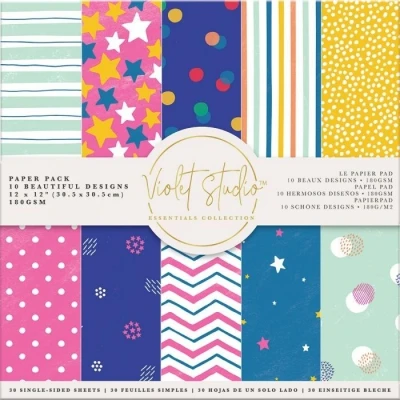 Afbeelding van Violet Studio Paperpad 30x30 cm Spots &amp; Stripes
