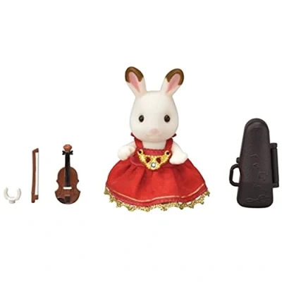 Image de Figurine Sylvanian Families La fille lapin chocolat violoniste