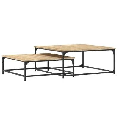 Image de vidaXL Tables console gigognes 2 pcs chêne sonoma bois d&#039;ingénierie837803