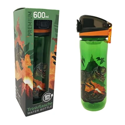 Afbeelding van Dinosaurus Theonoi Lekvrije slanke waterfles, dino drinkfles, sportfles voor kinderen, met fruitzeef, BPA vrij, 600 ml, drinkbeker school