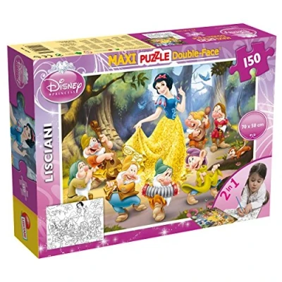 Afbeelding van Lisciani Disney Princess Sneeuwwitje puzzel op voor en achterkant, 150 stuks, sneeuw 46751, 46751