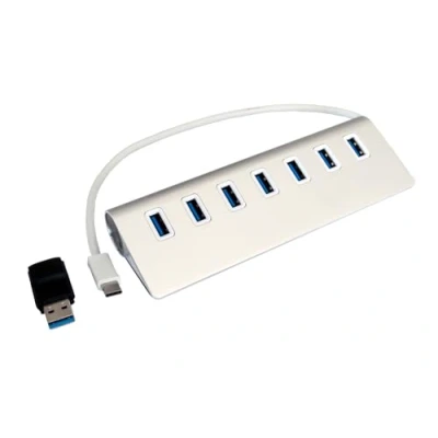 Afbeelding van Exsys Ex 1137 (USB A, 7 Havens), Docking station + USB hub, Zilver
