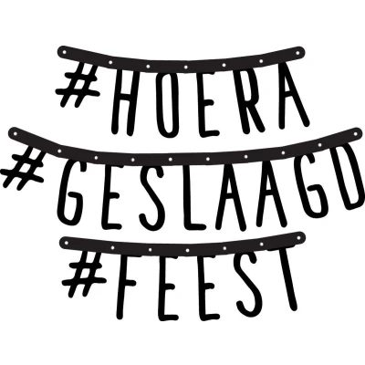 Afbeelding van Letterslinger Hoera Geslaagd Feest (mat)