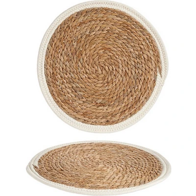 Afbeelding van Placemat Wit/Bruin Natuurlijke Vezel (35 x 1 35 cm)