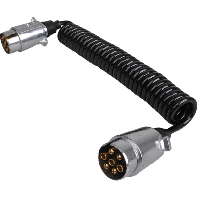 Afbeelding van Pro Plus Spiraalkabel Verlengkabel 3.5 meter Kabel met 2 x 7 Polige Stekkers Metaal