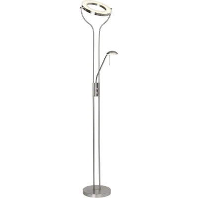 Afbeelding van Brilliant Demian LED uplight met leeslamp vast ingebouwd 18 W IJzer, Chroom