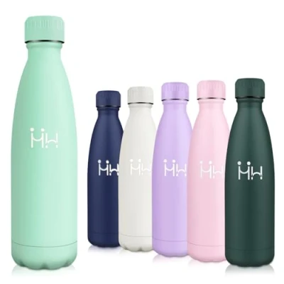 Image de Motswedi Gourde Isotherme, 500 ml sans BPA, Bouteille 24h Froid &amp; 12h Chaud, Inox, Anti Fuite, Isotherme Enfant, pour Enfant Adulte, Sport, Gym, École, Bleu Vert