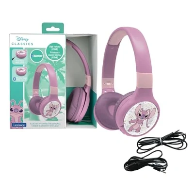 Afbeelding van Lexibook, Disney Stitch, Angel HPBT010D1 2 in 1 hoofdtelefoon met microfoon en bedieningsknoppen, opvouwbaar verstelbaar, lange batterijduur, roze,