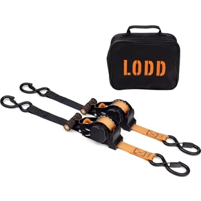 Afbeelding van Lodd Paar automatische ratelriemen 3 m breedte 25 mm veilige gelamineerde haken, belastbaar 700 kg. Inclusief draagtas.