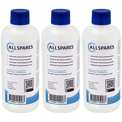 Afbeelding van AllSpares Vloeibare Ontkalker (3x 500ml) voor Koffiemachines geschikt Delonghi Original EcoDecalk DLSC500