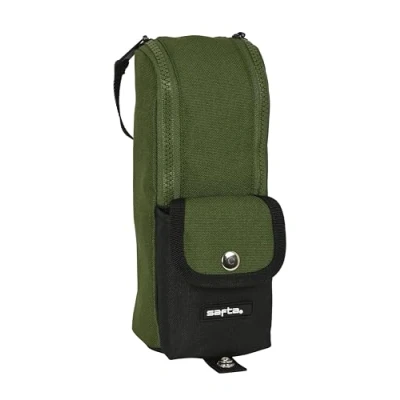 Afbeelding van Schoolpennenzak Safta Dark forest Zwart Groen 6 x 21 cm