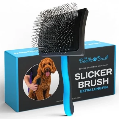Afbeelding van De Doodle Borstel Slicker Hond Voor Cockapoo, Goldendoodle, Poedel Borstel, Ontklitter Langharige Honden Extra lang speld