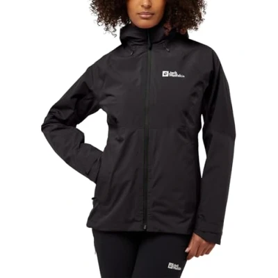 Afbeelding van Jack Wolfskin Glaabach 3IN1 Regenjas, Dames, Maat: XXL, Black