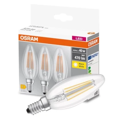 Afbeelding van Osram Led retrofit classic b 4w/827 230v e14 pack de 3 pcs 4058075819313