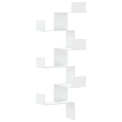 Image de vidaXL Étagère d&#039;angle murale blanc 45x45x147 cm bois d&#039;ingénierie852636