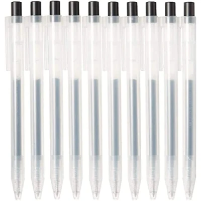 Afbeelding van Muji Balpen, 10 stuks, gladde gelpen, type klop, puntgrootte 0,5 mm, blauw 4550182902273 vol