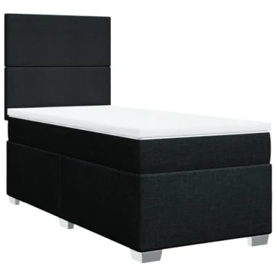 Afbeelding van vidaXL Boxspring met matras stof zwart 100x200 cm
