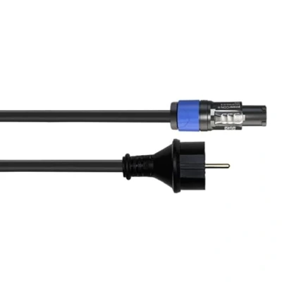 Afbeelding van Cordial CFCA 1,5 S Stroom Aansluitkabel [1x Randaarde stekker 1x PowerCon stekker] 1.50 m Blauw