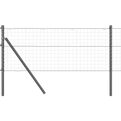 Afbeelding van vidaXL Hekpalen 52 stuks Grijs Ø32 mm 100 cm Gegalvaniseerd Staal