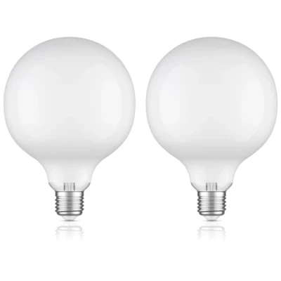 Afbeelding van ledscom.de 2 stuks E27 ledlampen, G125, warmwit (2700 K), 6,2 W, 845 lm, extra mat matglas