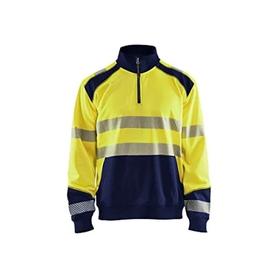 Afbeelding van Blaklader Sweatshirt halve rits High Vis 3556 2528 Geel/Marineblauw XXL