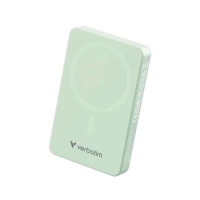 Image de Verbatim Charge &#039;n&#039; Go Essentials Banque d&#039;alimentation sans fil magnétique 10000 mAh 20 Watt 3 A PD 3.0, QC Apple 2.4A, USB BC 1.2, Fast (24 pin C) vert