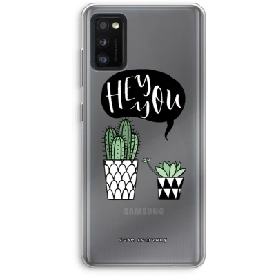 Afbeelding van Case Company® hoesje geschikt voor Samsung Galaxy A41 Hey you cactus Soft Cover Telefoonhoesje Bescherming aan alle Kanten en Schermrand