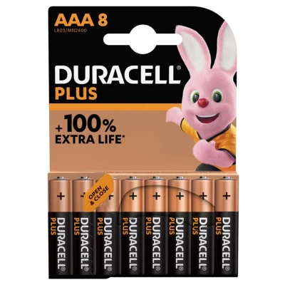 Image de Duracell Plus 100% Aaa Lr03 X8