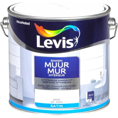 Afbeelding van Levis Muur Binnen Satin Wit 2.5L