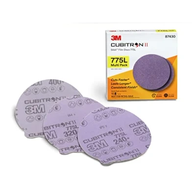 Afbeelding van 3M Cubitron II Stikit Disc 775L, 87430, Multi Pack, 12,7 cm x NH, 240+, 320+, 400+ snijcoating, paars snijhoekfluit