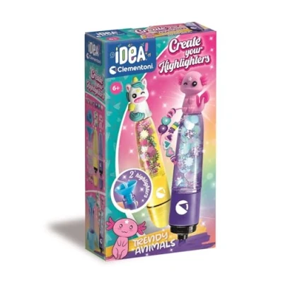 Afbeelding van Tekenen en kleuren voor kinderen Clementoni Maak je eigen fluo&#039;s Trendy Animals