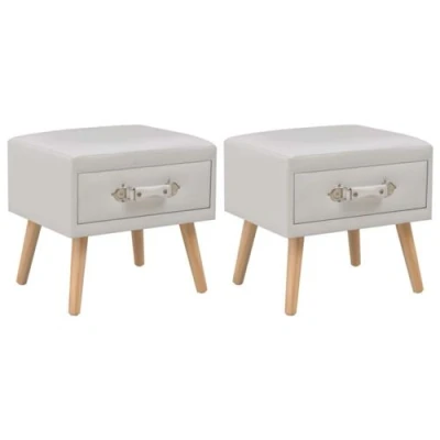 Afbeelding van Nachtkastjes 2 st 40x35x40 cm kunstleer wit
