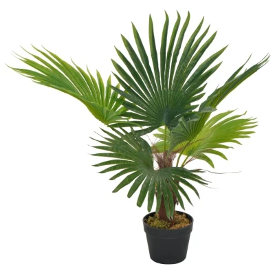 Afbeelding van Kunstplant met pot palm 70 cm groen