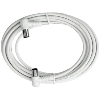 Afbeelding van Axing Antenne Aansluitkabel [1x Antennestekker 75 Ω 1x Antennebus Ω] 5.00 m 85 dB Wit