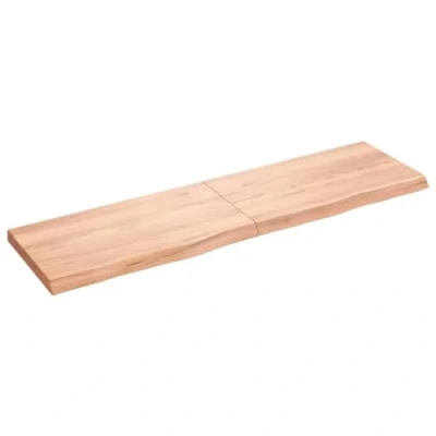 Afbeelding van vidaXL Tafelblad 180x50x(2 6)cm behandeld massief eikenhout lichtbruin