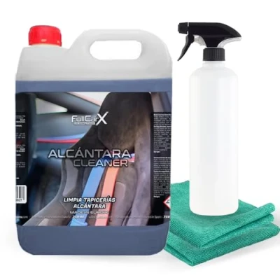 Afbeelding van FULLCARX Alcantara Cleaner Autoreiniger, 5 liter, verwijdert vlekken, krachtig voor stoelen, textielcoating, fris aroma, neutraliseert geurtjes, reinigingsproduct, professionele detailing