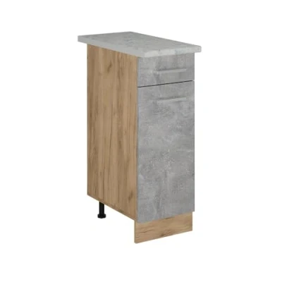 Afbeelding van Vicco Keukenonderkast R Line, Beton/Krachtige eik goud, 30 cm WB Marmer