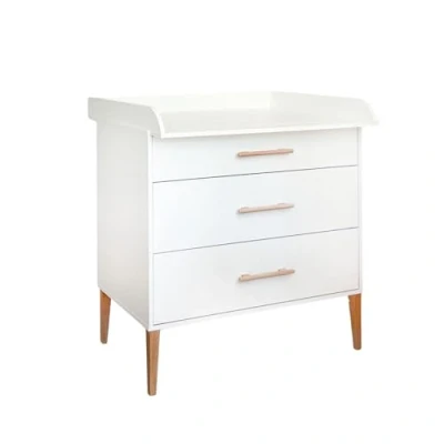 Afbeelding van ATB Luiertafel 101 x 85 75 cm Complete Set Voor Babykamer Functioneel meubilair Comfortabele met Babyladen Wit ILA