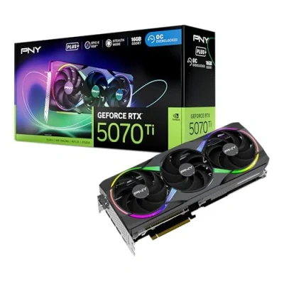 Afbeelding van PNY GEFORCE RTX™ 5070 Ti 16GB ARGB Overclocked Triple Fan Plus DLSS 4 grafische kaart