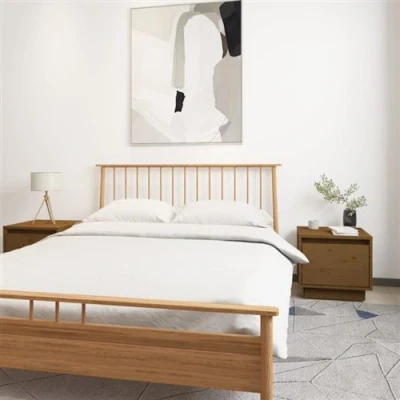 Afbeelding van Nachtkastjes 2 st 35x34x32 cm massief grenenhout honingbruin