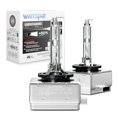 Afbeelding van Wattstar Car HID D3S Xenon Headlight Bulbs, 35W 6000K 12V OEM Replacement for Halogen or LED Exterior Bulbs (Pack of 2)…