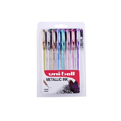 Afbeelding van Uni Ball SigNo UM120 rollerbalpen, metallic gelinkt, verschillende kleuren, 8 stuks