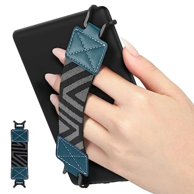 Afbeelding van MoKo Veiligheidspolsband voor Kindle Fire E reader, 6 8 inch, Kindle/Kobo/Voyaga/Lenovo/Sony Book, hoge elasticiteit, veelzijdig, lichtgewicht standaard, zeeblauw