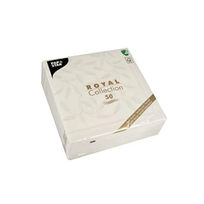 Afbeelding van Papstar, 50 servetten &quot;Royal Collection&quot; 40 x cm 4 gevouwen wit #11652